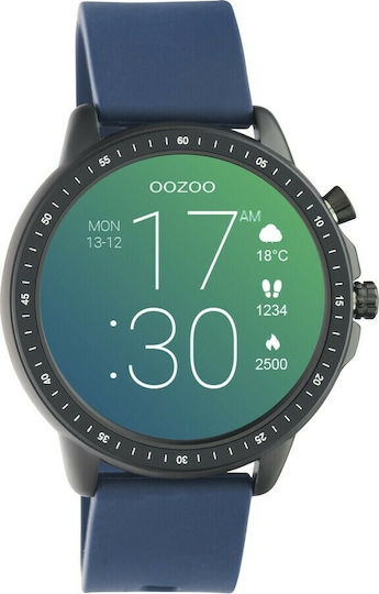 Oozoo Q00332 45mm Smartwatch with Heart Rate Monitor (Black / Blue) view 2