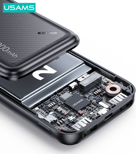 Usams PB60 Power Bank 20000mAh 22.5W with 2 USB-A Ports Power Delivery / Quick Charge 3.0 Black vue 5