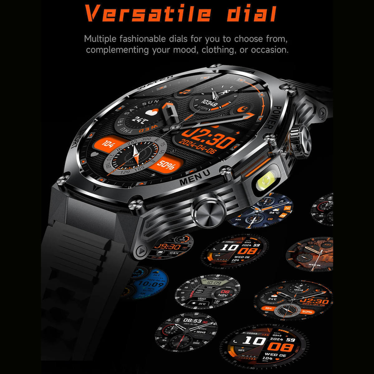 Microwear AK82 Smartwatch (Grey Silicone) vue 5