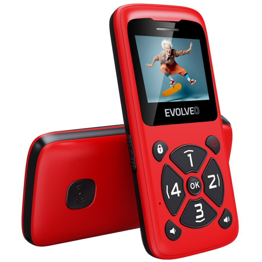 Evolveo EasyPhone ID Single SIM Mobile with Large Buttons Red view 8