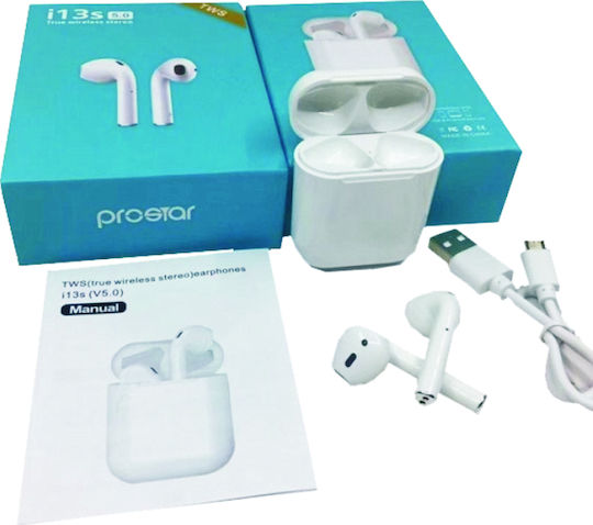 TWS i13S Earbud Bluetooth Handsfree Earphones with Sweat Resistance and Charging Case White view 6