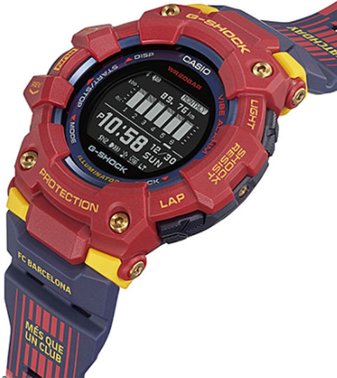 Casio GBD-100BAR-4ER Limited Edition FC Barcelona 49mm Smartwatch (Red) vue 3