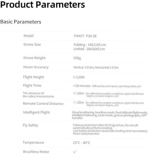 Pihot P30 Drone with Camera and Controller view 7