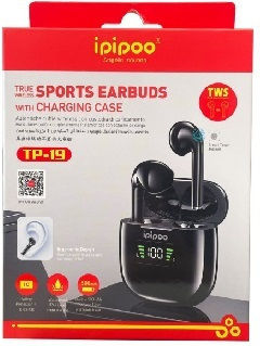 Ipipoo TP-19 Earbud Bluetooth Handsfree Earphones with Charging Case Black view 1