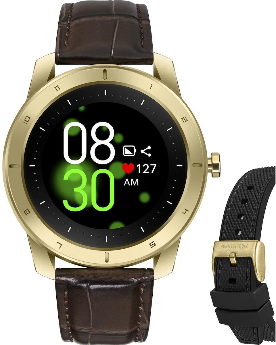 Kenneth Cole Stainless Steel 45mm Smartwatch (Black) – vizualizare 5