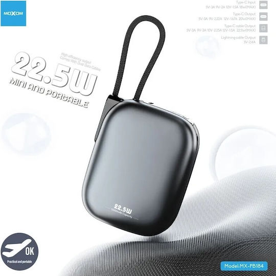 Moxom Power Bank 10000mAh 22.5W Black view 3