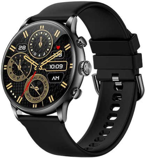 Lamtech LAM113478 44mm Smartwatch with Heart Rate Monitor (Black)