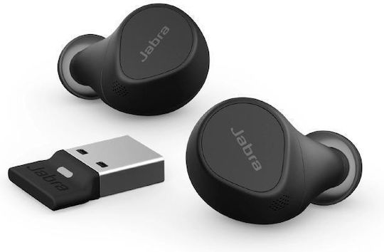 Jabra Evolve2 Buds USB-A MS Bluetooth Handsfree Earphones with Sweat Resistance and Charging Case Black view 3