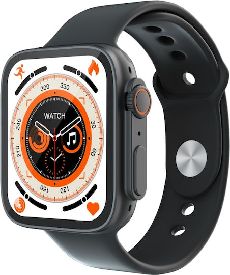 S8 Ultra Aluminium Smartwatch with Heart Rate Monitor (Black)