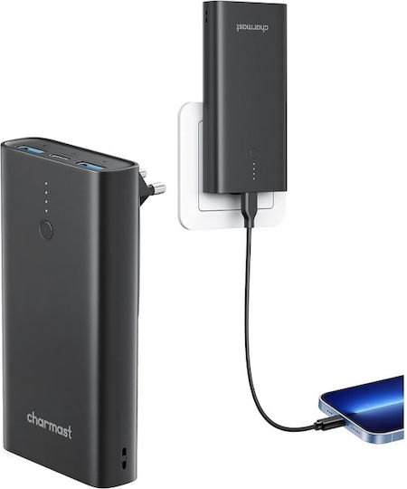 Charmast C1146L Power Bank 10000mAh 20W with 2 USB-A Ports and USB-C Port Black view 8
