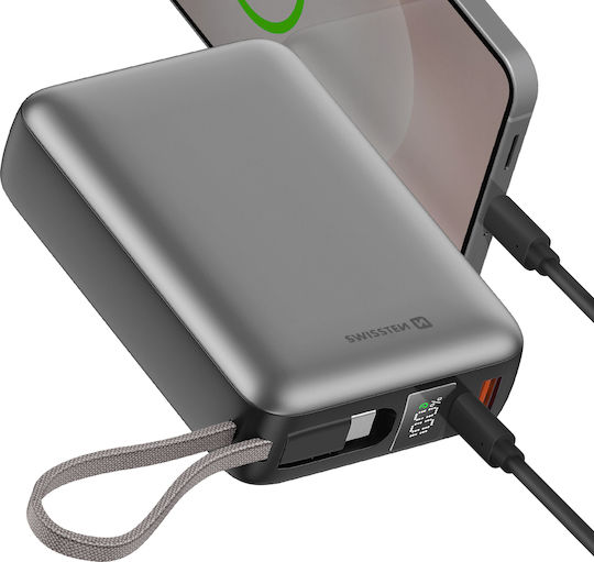 Swissten Space Power Bank 20000mAh 45W With USB-A Output Port And USB-C Output Port Power Delivery Silver view 1