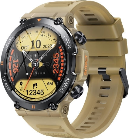 K56 Pro 1.39 Inch Smart Silicone Strap Wristband Support Heart Rate Monitoring Blood Pressure Monitoring Khaki view 1