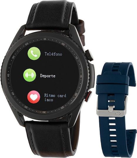 Marea Β57011 47mm Smartwatch with Heart Rate Monitor (Black Red)