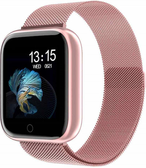 Smartwatch T80s Pink 1.3 Inch Ips Color Tft Display Heart Rate Measurement Body Temperature Measurement Ambient Temperature Measurement Sleep Monitoring view 1