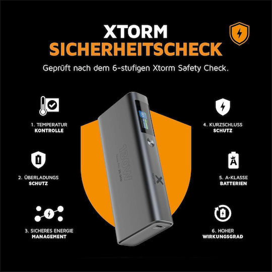 Xtorm Nova Pro Power Bank 20000mAh 130W with USB-A Port and 2 USB-C Ports Power Delivery Gray vue 3