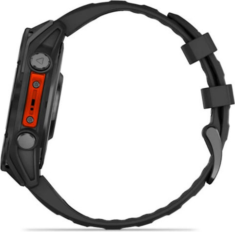 Garmin Fenix 8 Stainless Steel 47mm Waterproof Smartwatch with Heart Rate Monitor (Slate Grey With Black Silicone Band) view 6