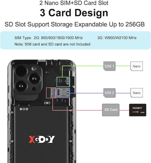 XGODY S21 Dual SIM (1GB/16GB) Black view 7