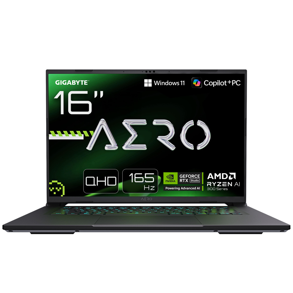 Gigabyte AERO X16 16" OLED QHD+ 165Hz (Ryzen AI 300 Series-7 350/16GB/1TB SSD/GeForce RTX 5060/W11 Home) Lunar White (US Keyboard) view 9
