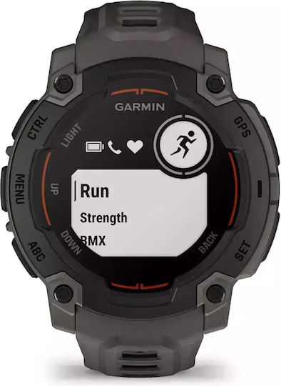 Garmin Instinct E 45mm Waterproof Smartwatch with Heart Rate Monitor (Black with Charcoal Band) view 5