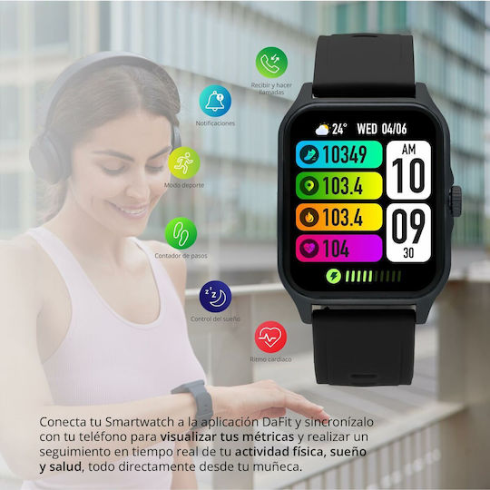 Radiant Las Vegas Premium 2 Smartwatch with Heart Rate Monitor (Black) view 2