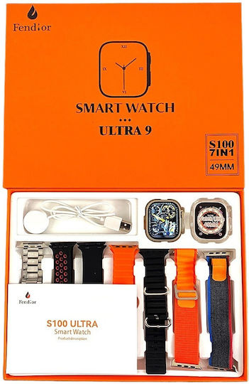 Ultra 9 Smartwatch (White White Silicone) view 2