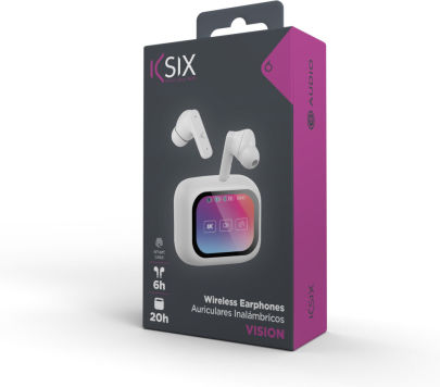 Ksix Vision In-ear Bluetooth Handsfree Earphones with Charging Case White view 2