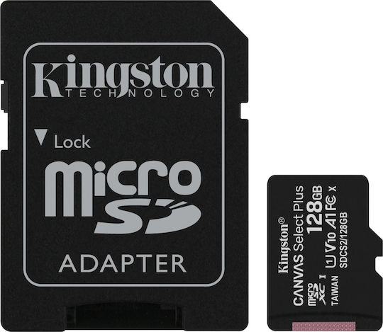 Kingston Canvas Select Plus microSDXC 128GB U1 V10 A1 UHS-I 100MB/s with Adapter