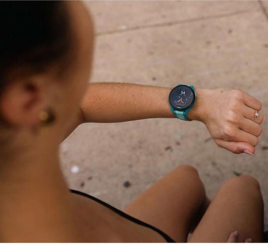 Garmin Forerunner 165 Music 43mm Waterproof Smartwatch with Heart Rate Monitor (Turquoise/Aqua) view 2