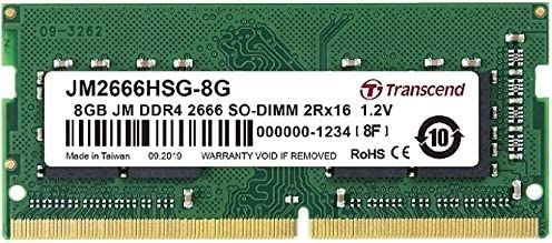Transcend DDR4 with Module 1x8GB and Speed 2666 for Laptop JM2666HSG-8G