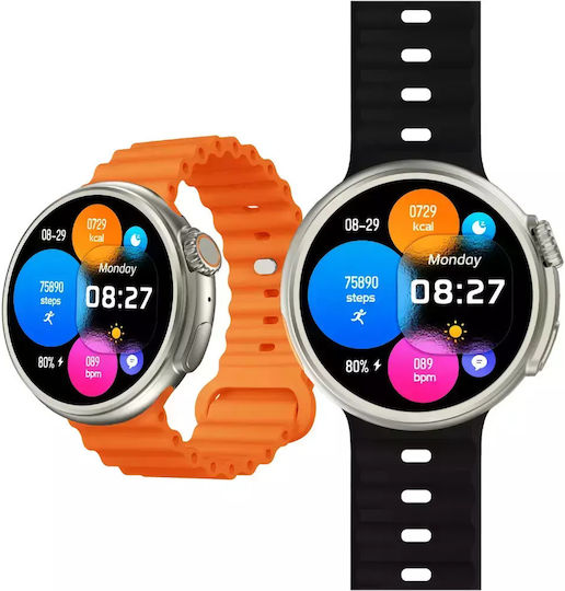 Yaxo Oxnard 50mm Smartwatch with Heart Rate Monitor (Orange) view 8
