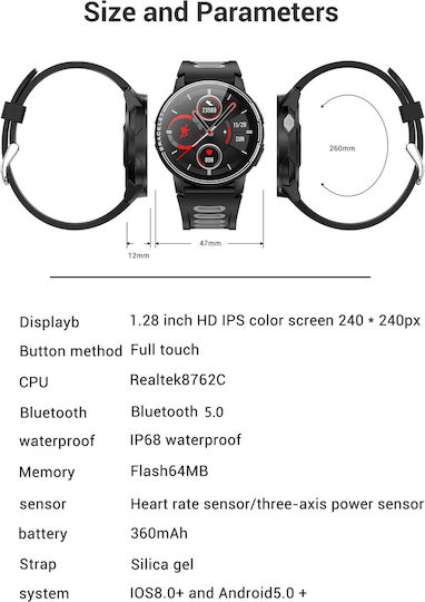 Senbono S20 Smartwatch with Heart Rate Monitor (Black) view 6