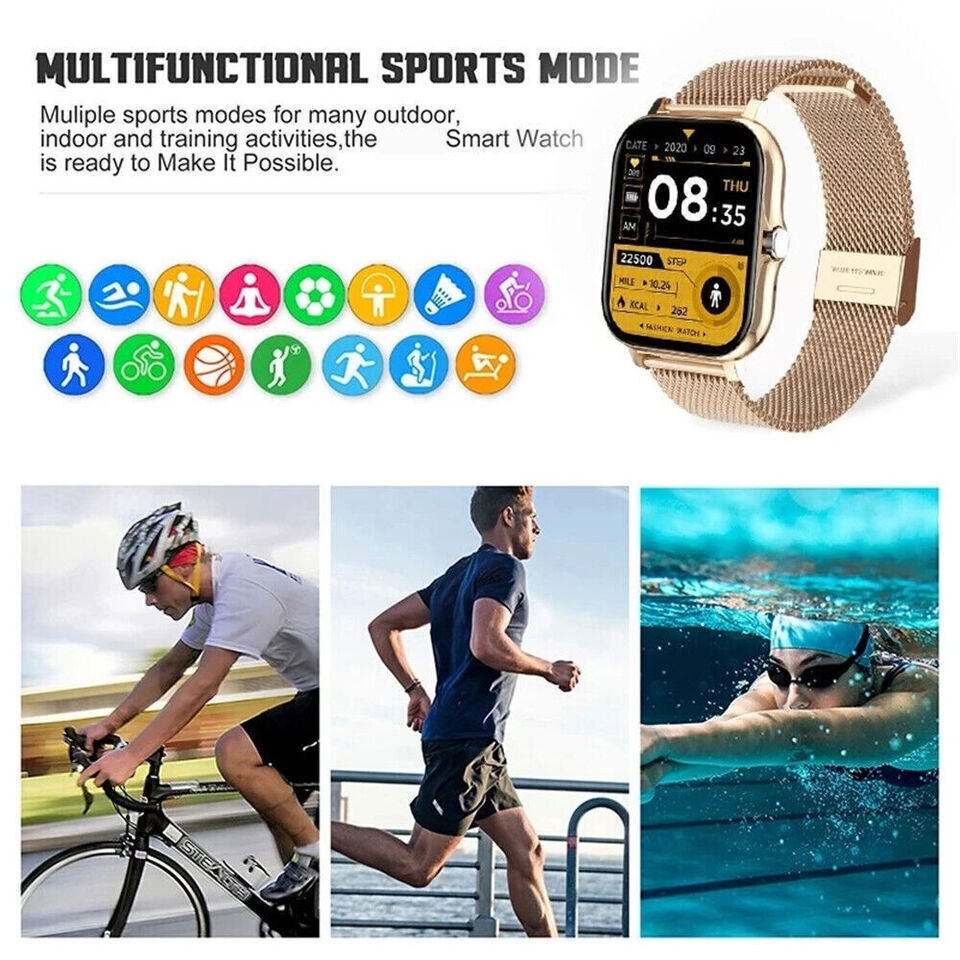 Y13 Stainless Steel Smartwatch with Heart Rate Monitor Gold view 7
