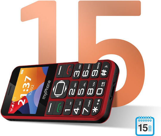MyPhone Halo 3 Single SIM Mobile with Large Buttons (English Menu) Red view 7