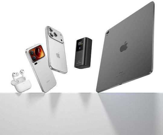 Cuktech 10 Mini Power Bank 10000mAh 55W with USB-A Port and 2 USB-C Ports Gray view 5