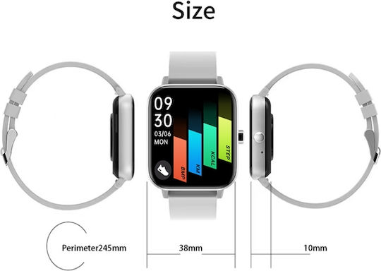 H10 Smartwatch with Heart Rate Monitor (Black) vista 2