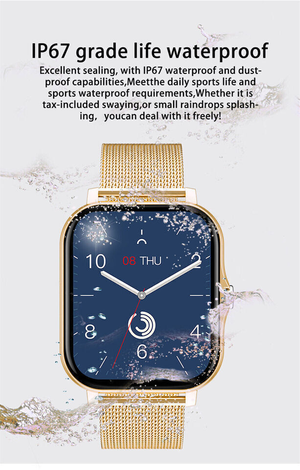 Y13 Stainless Steel Smartwatch with Heart Rate Monitor Gold view 6