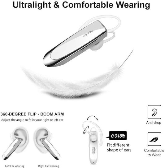 In-ear Bluetooth Handsfree Earphones White view 5