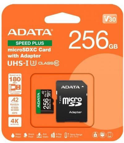 Adata microSDXC 256GB U3 V30 A2 UHS-I 180MB/s with Adapter view 3