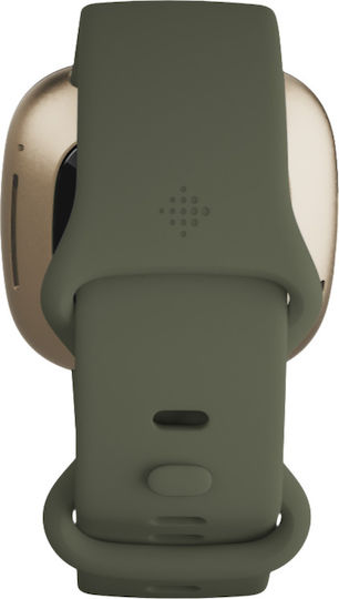 Fitbit Versa 3 Waterproof Smartwatch with Heart Rate Monitor (Olive / Soft Gold Aluminum) view 2