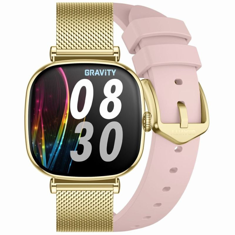 Gravity GT32-1 41mm Smartwatch with Heart Rate Monitor (Golden)