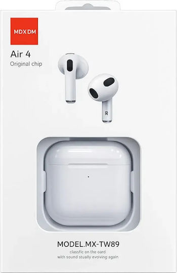 Moxom MX-TW89 Air 4 Earbud Bluetooth Handsfree Headphones with Charging Case White Ansicht 2