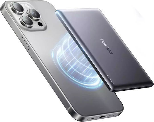 Torras Ultra Thin MagSafe Power Bank 5000mAh 18W Gray view 1