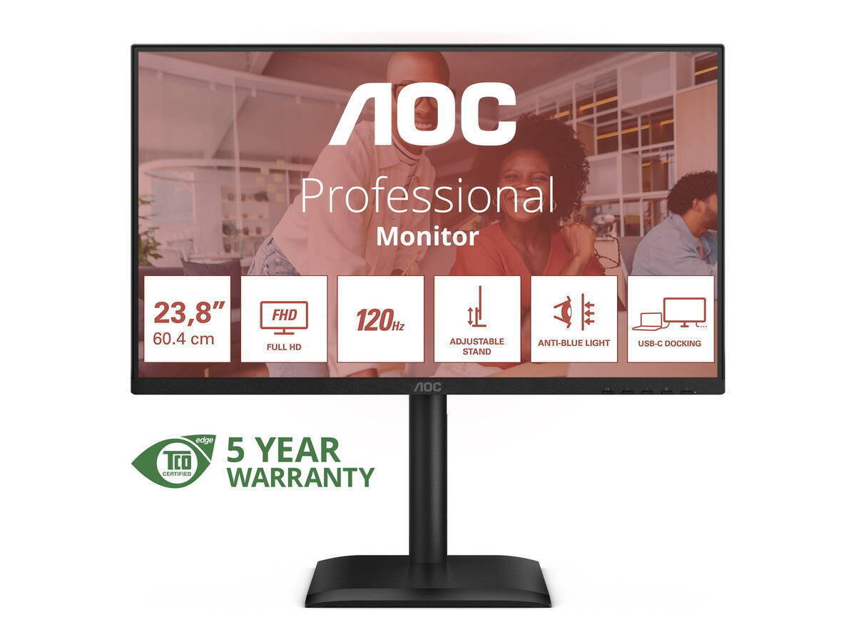 AOC 24E4CV IPS Monitor 23.8" FHD 1920x1080 with Response Time 4ms GTG view 6