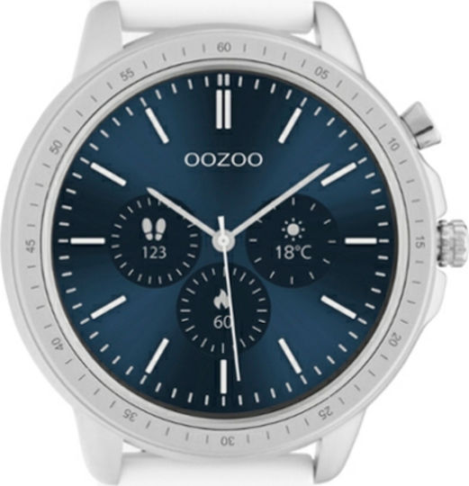 Oozoo Q00310 45mm Smartwatch with Heart Rate Monitor (Silver) view 1