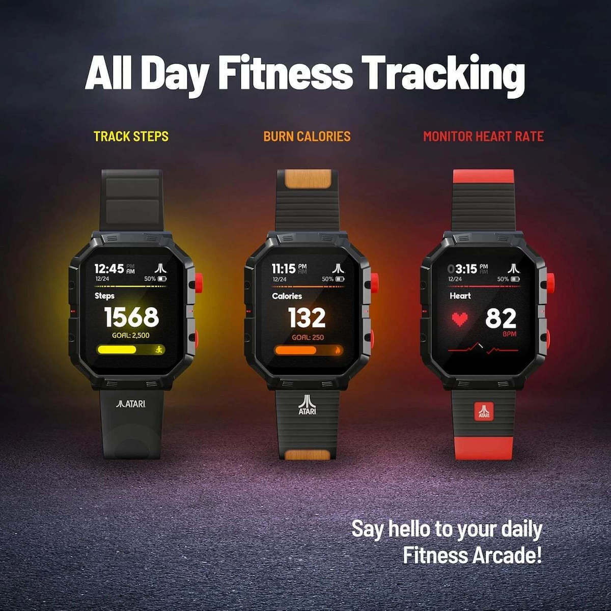 Atari 2600 My Play Watch with Heart Rate Monitor (Black) view 4