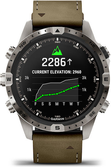 Garmin MARQ® Adventurer (Gen 2) Titanium 46mm Waterproof Smartwatch with Heart Rate Monitor (Khaki) view 8