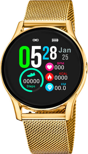 Lotus Watches Aluminium 40mm Smartwatch with Heart Rate Monitor (Gold) view 1