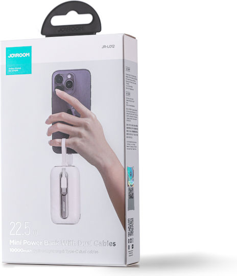 Joyroom Colorful Series JR-L012 Power Bank 10000mAh 22.5W with 2 USB-C Ports White view 3