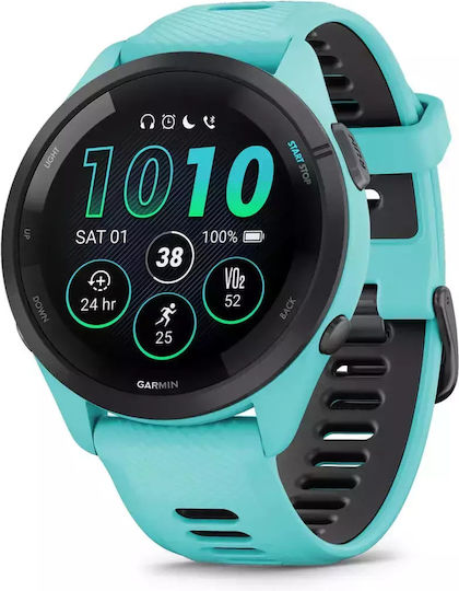 Garmin Forerunner 265 Waterproof Smartwatch with Heart Rate Monitor (Aqua/Black) view 8