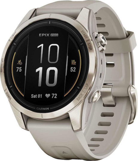 Garmin epix Pro Sapphire Edition Waterproof Smartwatch with Heart Rate Monitor (Soft Gold with Light Sand) vue 2